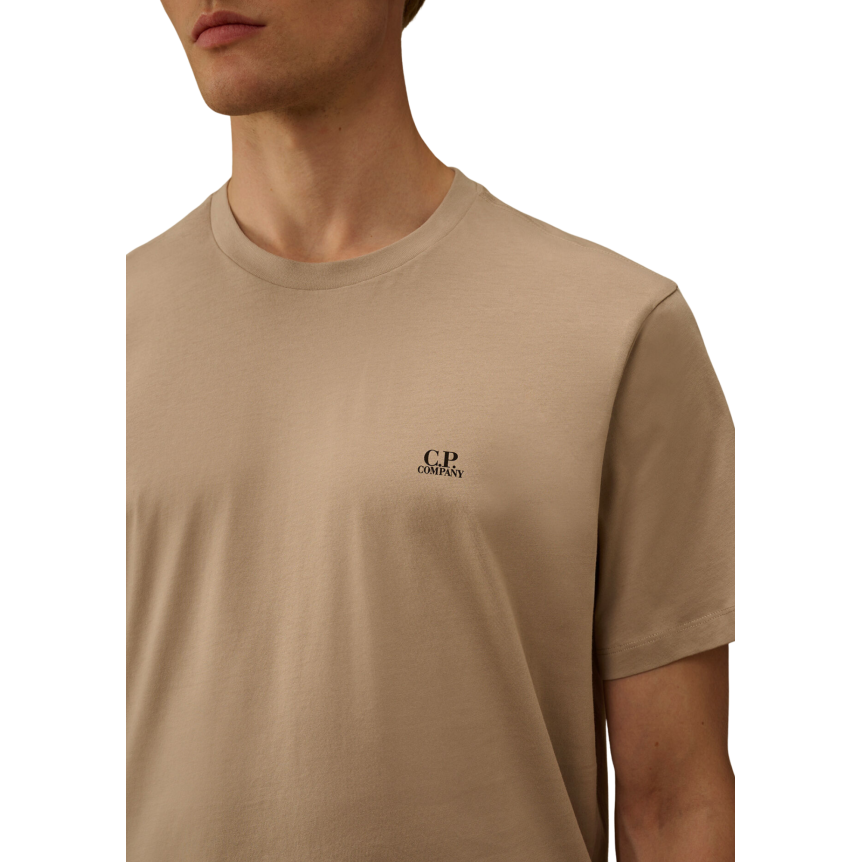 T-shirt manche courte CP COMPANY  jersey coton gris beige imprimé lunettes dos