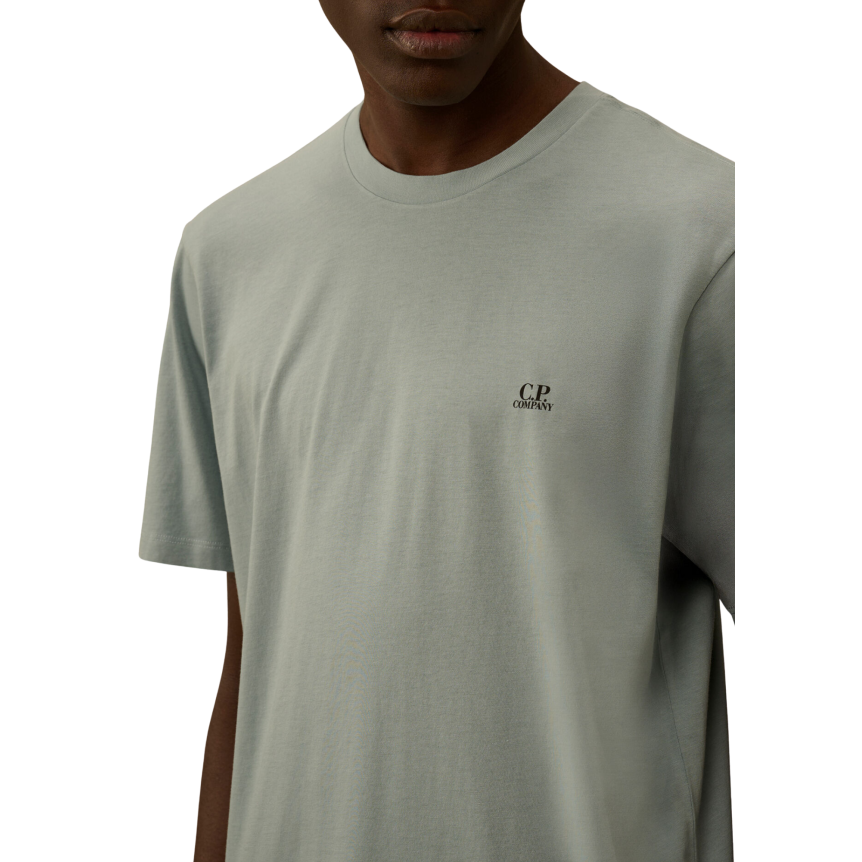 T-shirt manche courte CP COMPANY  jersey coton bleu ciel imprimé lunettes dos