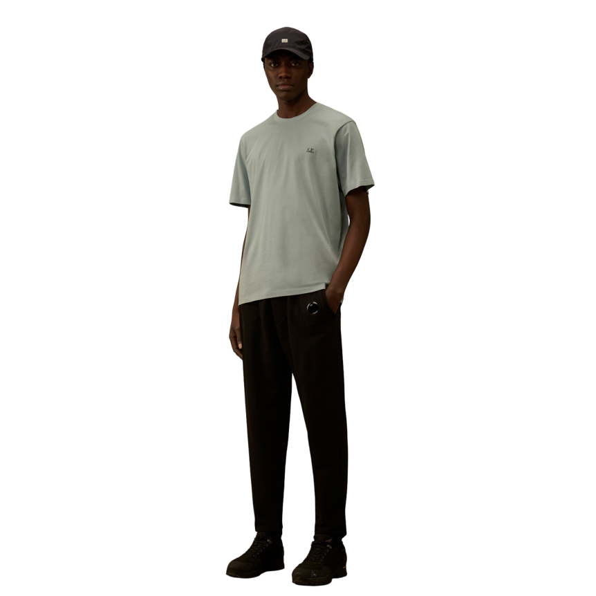 T-shirt manche courte CP COMPANY  jersey coton bleu ciel imprimé lunettes dos