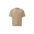 T-shirt manche courte col rond coton gris beige gros CP dos