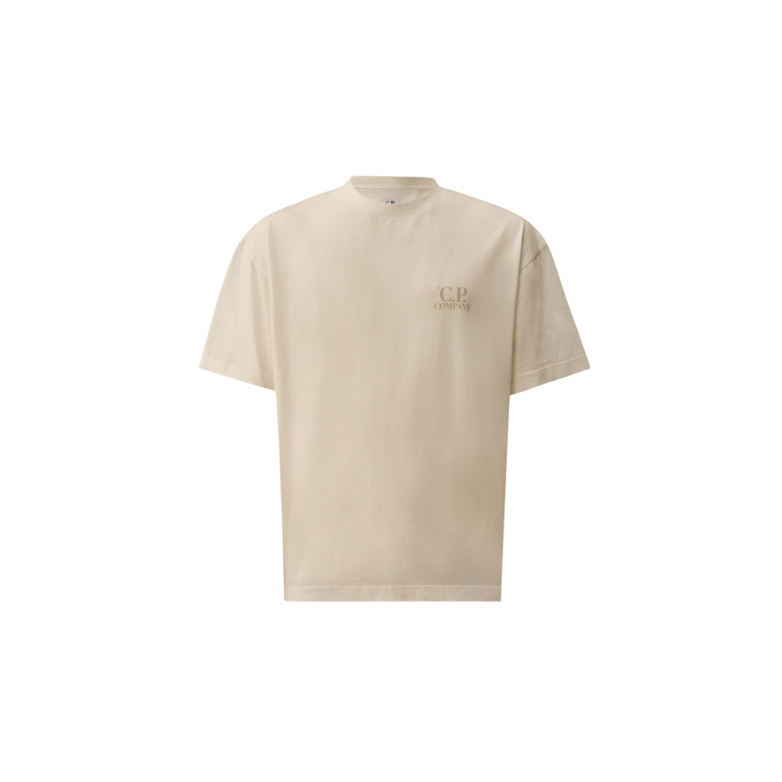 T-shirt col rond manche courte coton blanc gros logo CP Company dos