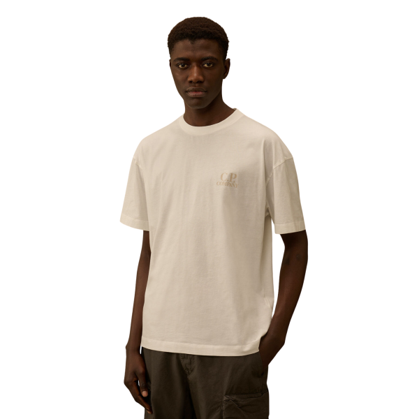 T-shirt col rond manche courte coton blanc gros logo CP Company dos