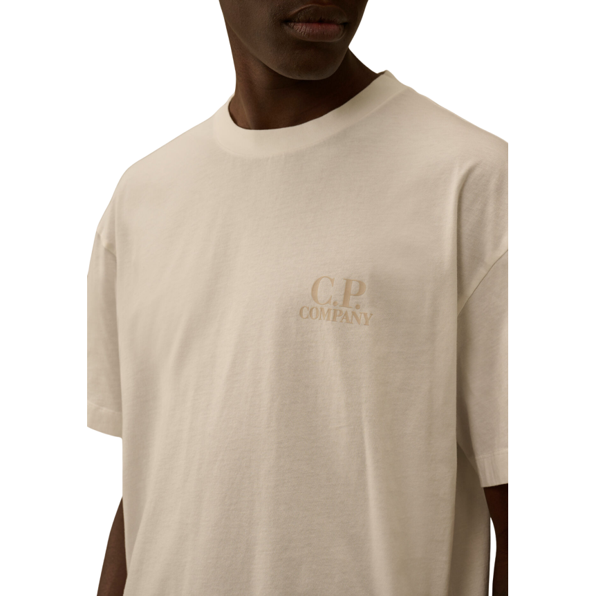 T-shirt col rond manche courte coton blanc gros logo CP Company dos