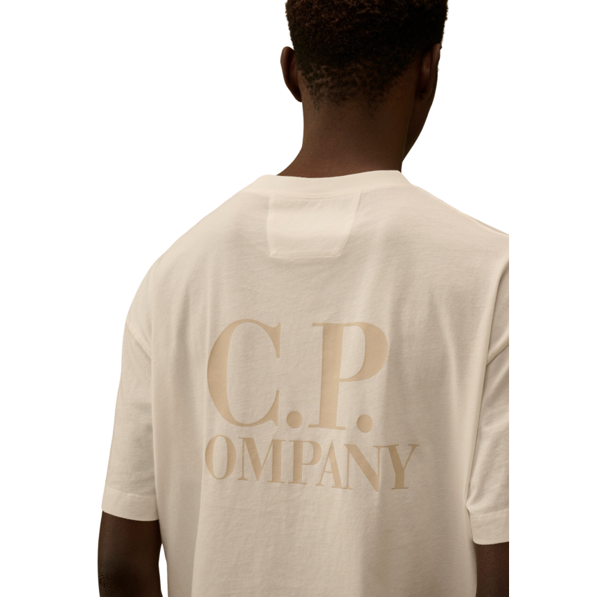 T-shirt col rond manche courte coton blanc gros logo CP Company dos
