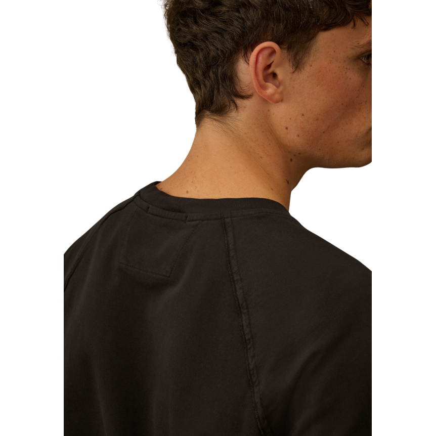 T-shirt col rond manche raglan CP COMPANY polaire noir lentille