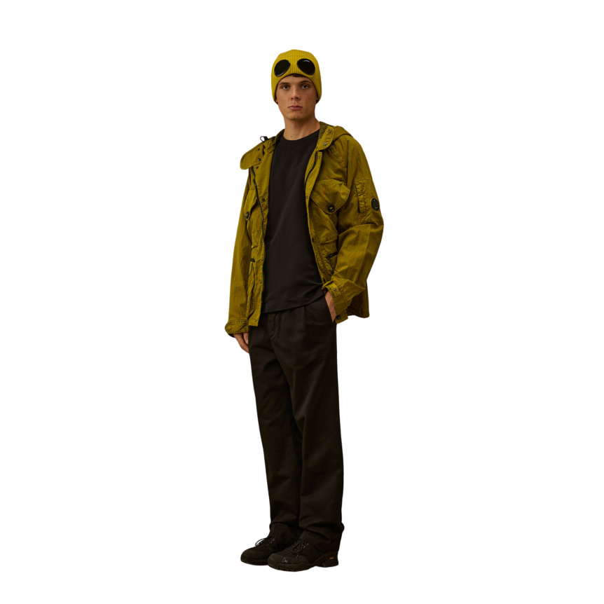 T-shirt col rond manche raglan CP COMPANY polaire noir lentille