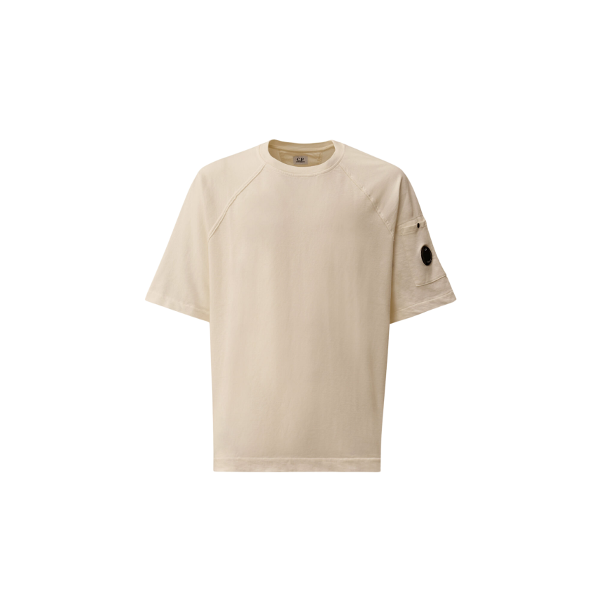 T-shirt col rond CP COMPANY manche raglan blanc lentille