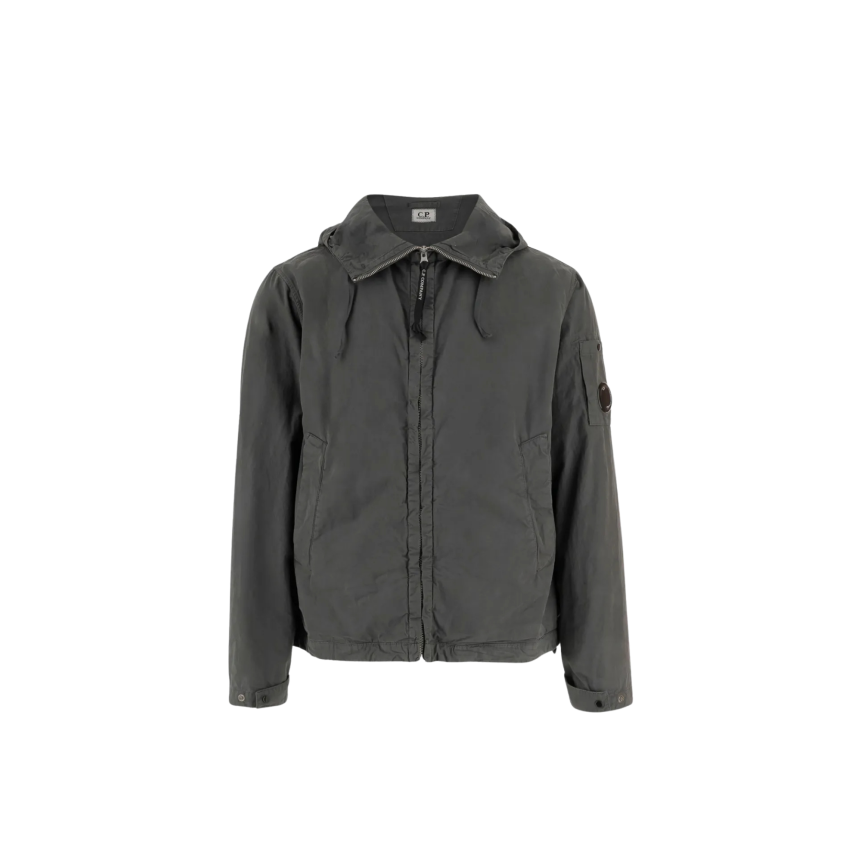 Veste à capuche CPCOMPANY micro rep coton gris anthracite