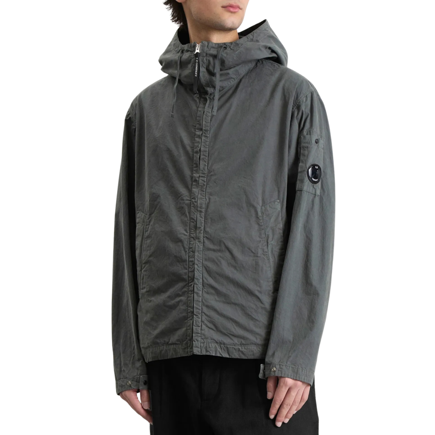 Veste à capuche CPCOMPANY micro rep coton gris anthracite