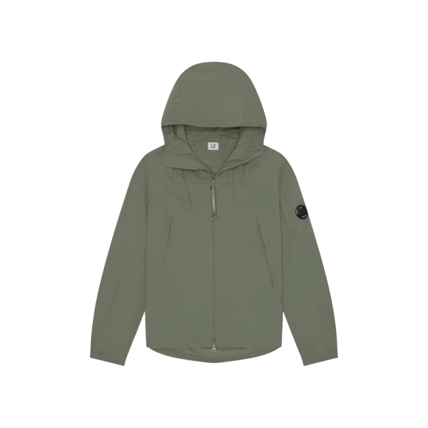 Blouson zippé à capuche CP COMPANY Pro-Tek kaki lentille poche manche
