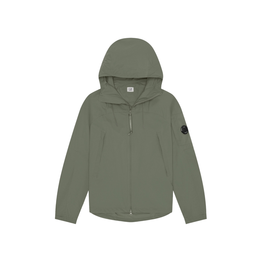 Blouson zippé à capuche CP COMPANY Pro-Tek kaki lentille poche manche