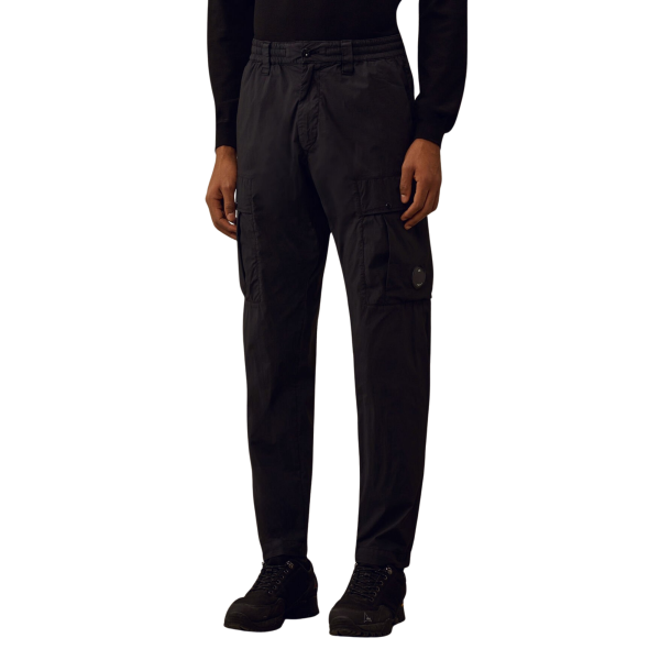 Pantalon cargo CP COMPANY nylon coton extensible 50 Fili noir lentille