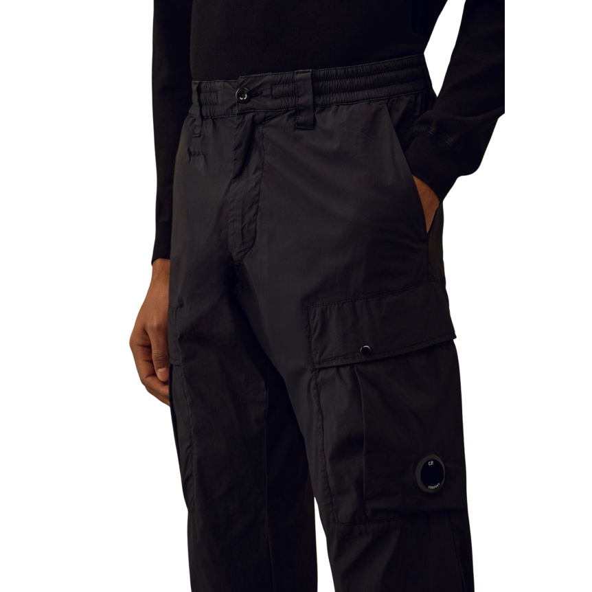 Pantalon cargo CP COMPANY nylon coton extensible 50 Fili noir lentille