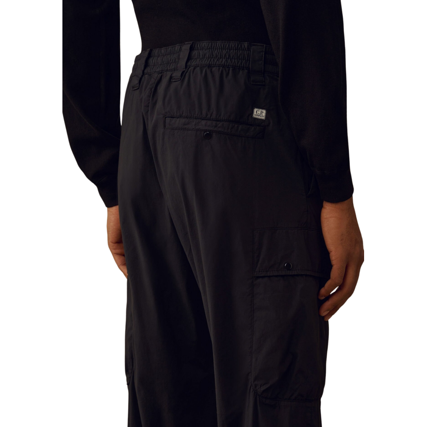 Pantalon cargo CP COMPANY nylon coton extensible 50 Fili noir lentille