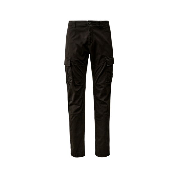 Pantalon cargo CP COMPANY coton satin stretch noir lentille poche