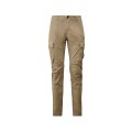 Pantalon cargo coton satin stretch gris beige lentille poche