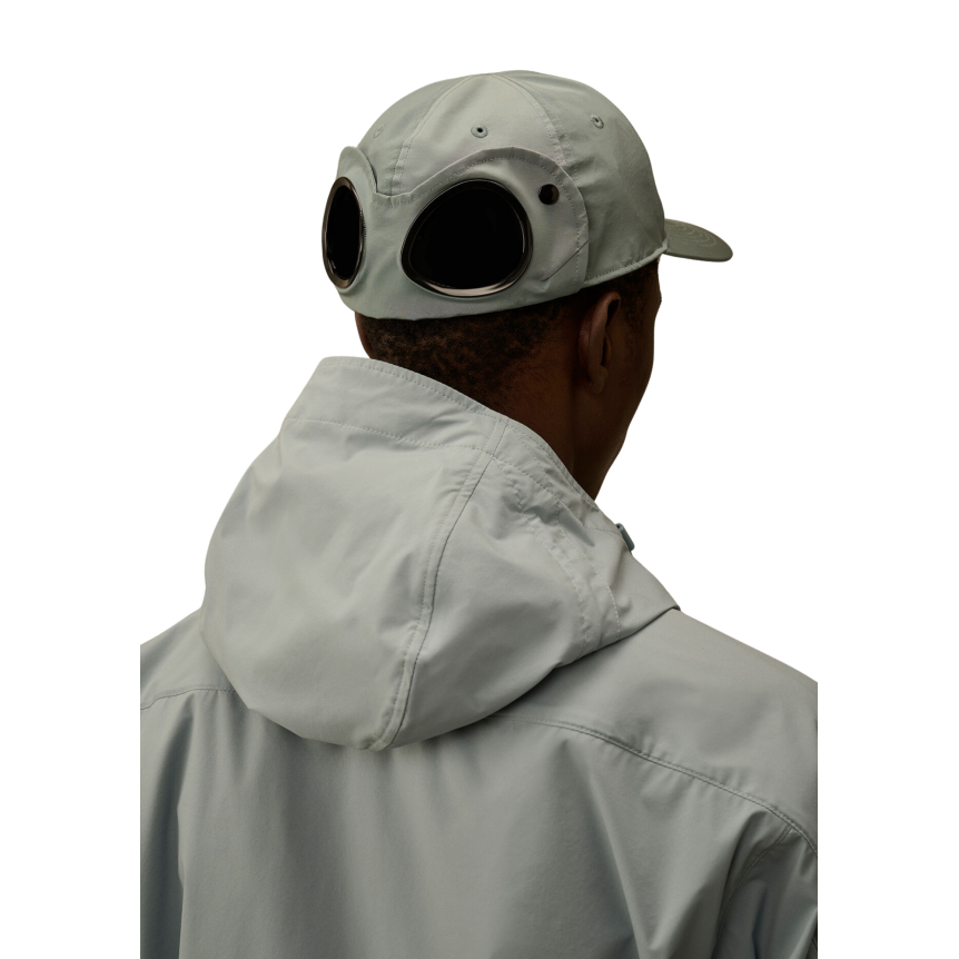 Casquette CP COMPANY nylon Chrome R bleu argenté lunettes