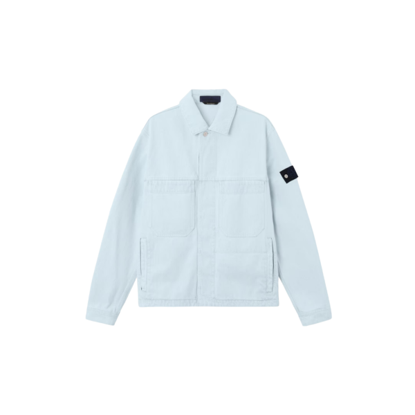 Veste coach STONE ISLAND bouton denim coton bleu ciel patch logo manche noir