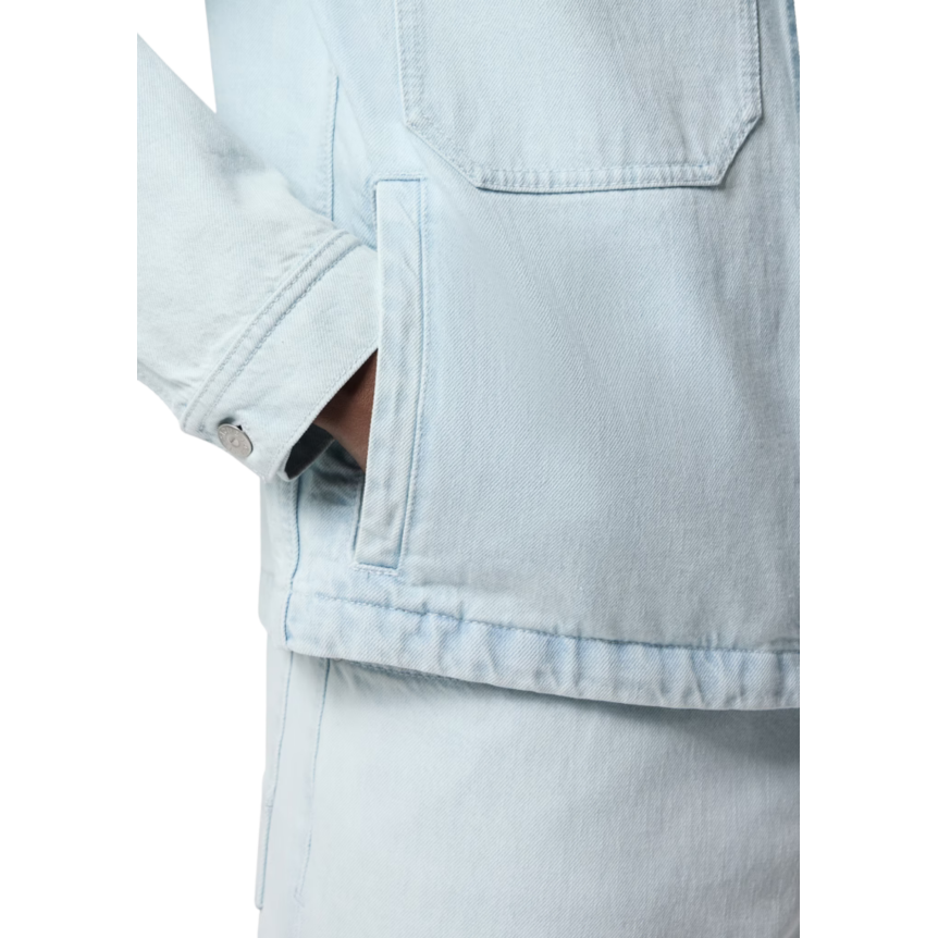 Veste coach STONE ISLAND bouton denim coton bleu ciel patch logo manche noir