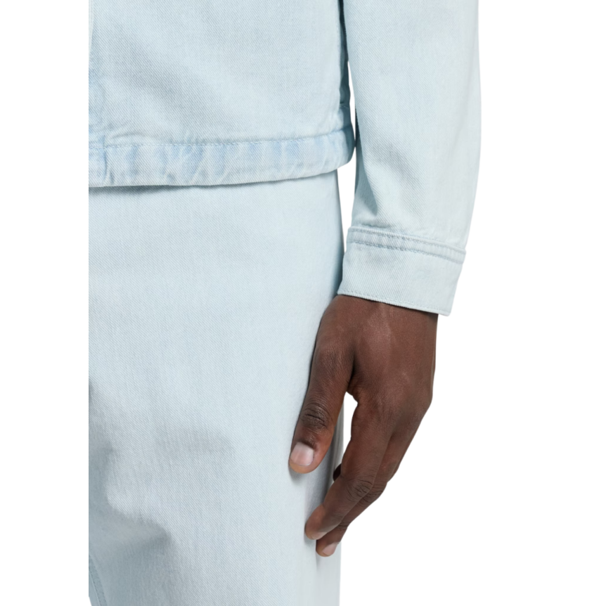 Veste coach STONE ISLAND bouton denim coton bleu ciel patch logo manche noir