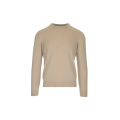 Pull col rond cachemire beige