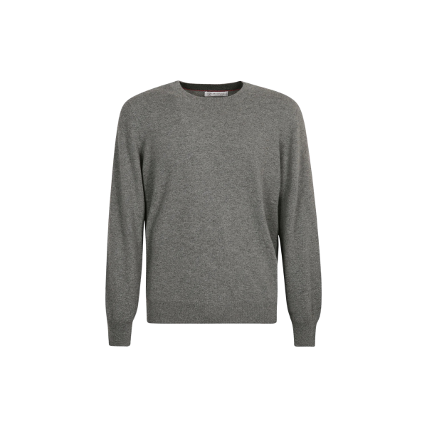 Pull col rond BRUNELLO CUCINELLI cachemire gris