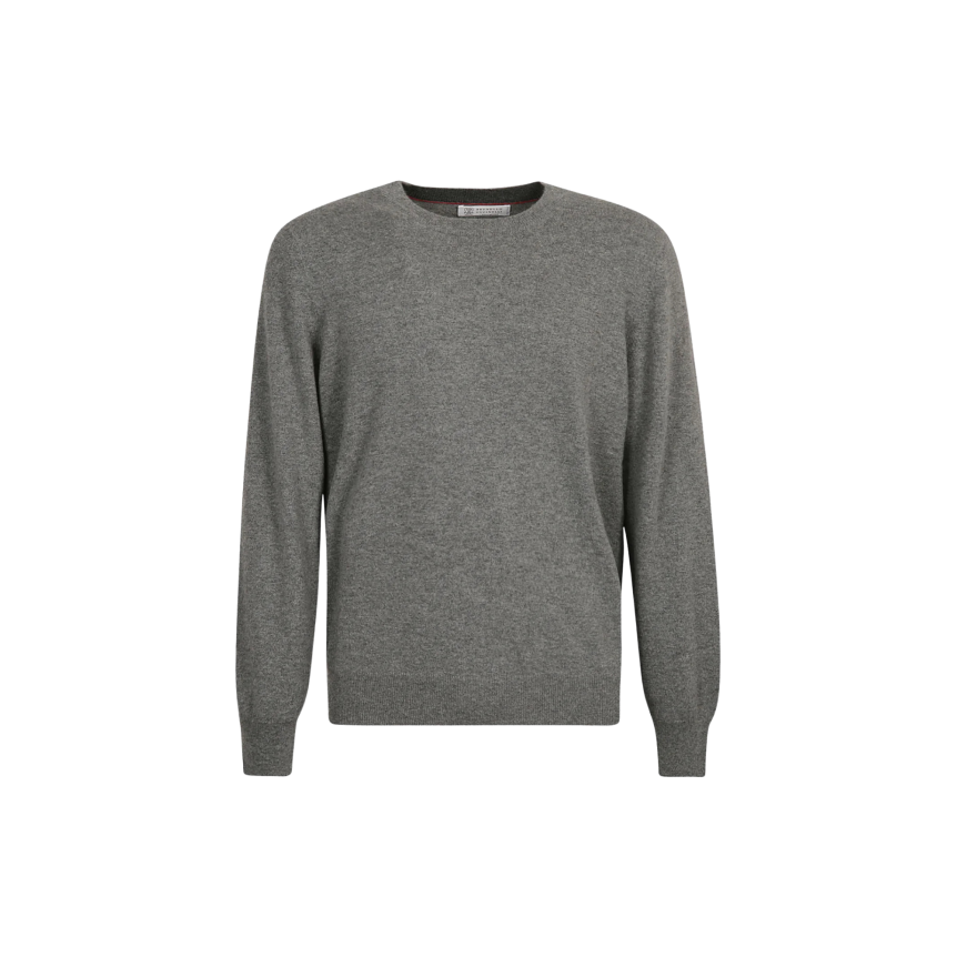 Pull col rond BRUNELLO CUCINELLI cachemire gris