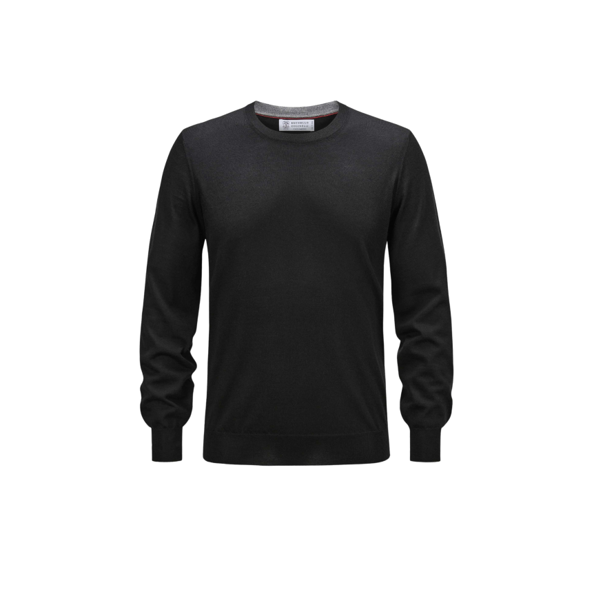 Pull col rond BRUNELLO CUCINELLI cachemire noir