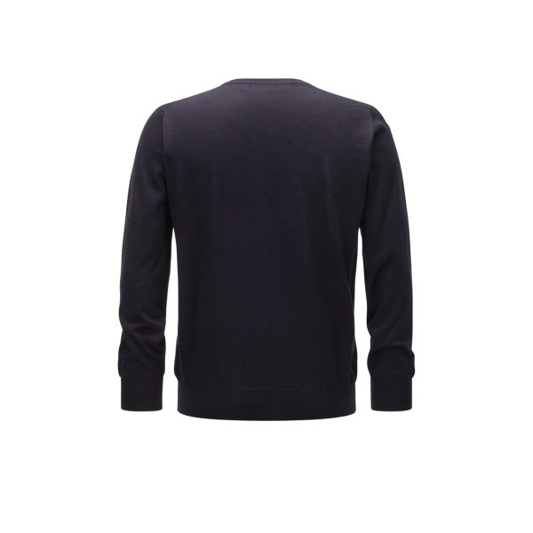 Pull col rond BRUNELLO CUCINELLI cachemire bleu marine