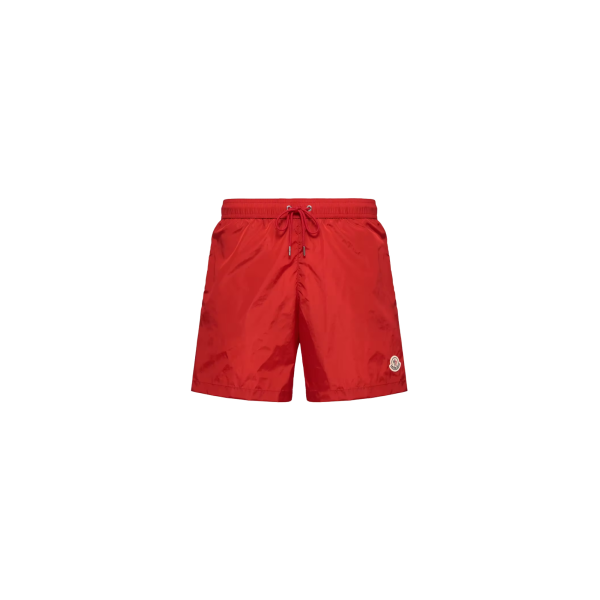 Short de bain MONCLER nylon rouge poche zippée