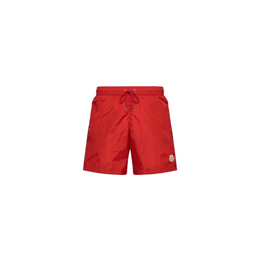 Short de bain MONCLER nylon rouge poche zippée