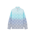 Veste chemise coton jacquard Monogramme Gradient tie & dye bleu