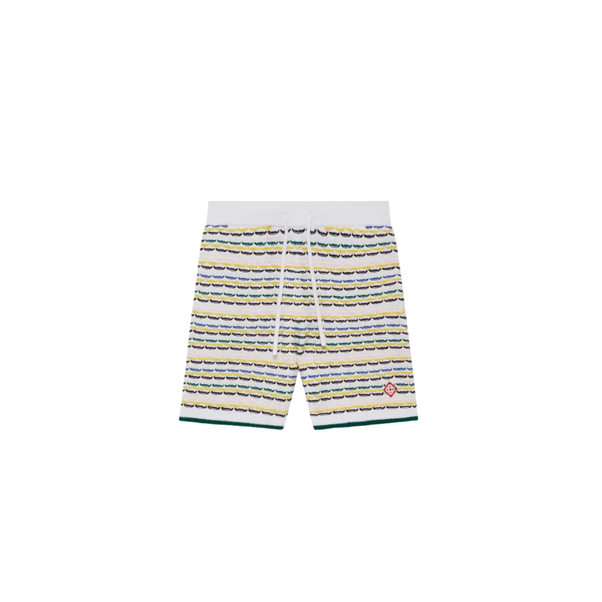 Short CASABLANCA coton point de tricot blanc multicolore