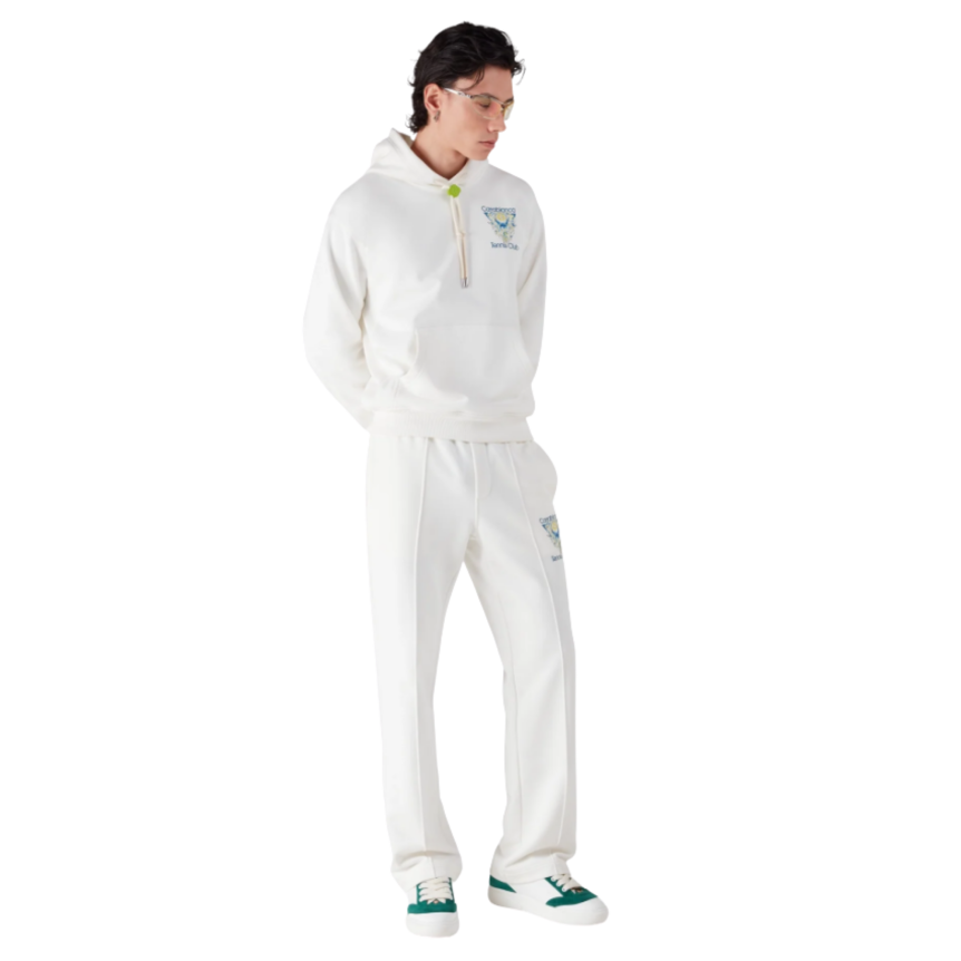 Sweat-shirt à capuche CASABLANCA molleton coton blanc Tennis Club Icon bleu jaune vert