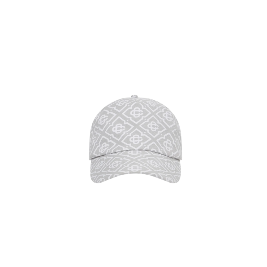 Casquette CASABLANCA en coton jacquard monogramme gris