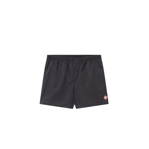 Short de bain CASABLANCA nylon jacquard monogramme noir
