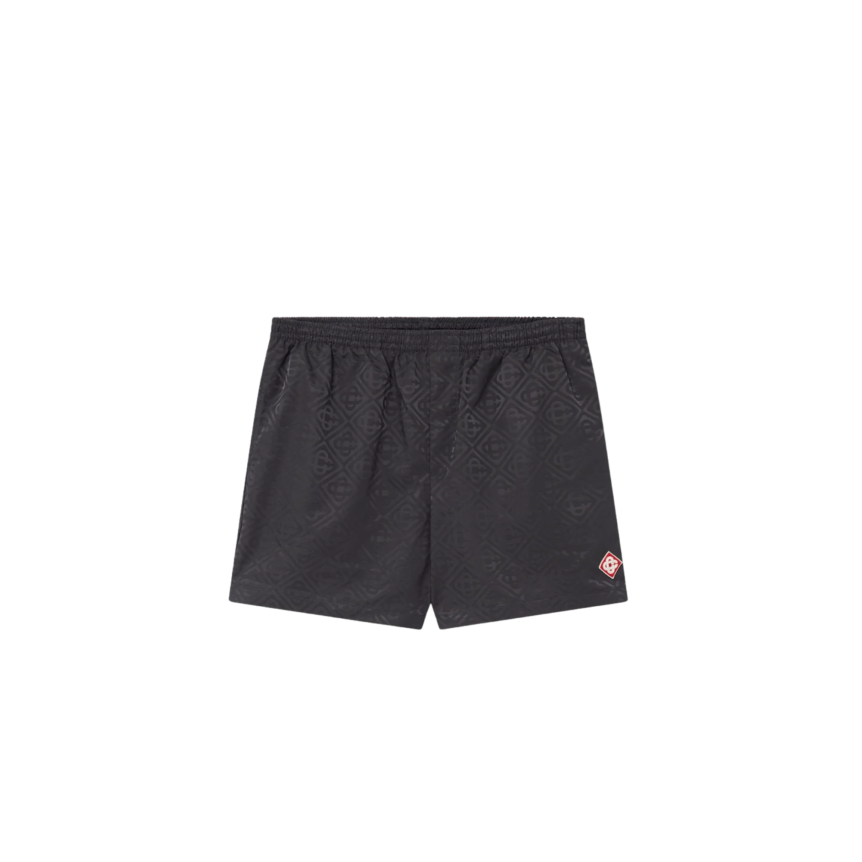 Short de bain CASABLANCA nylon jacquard monogramme noir