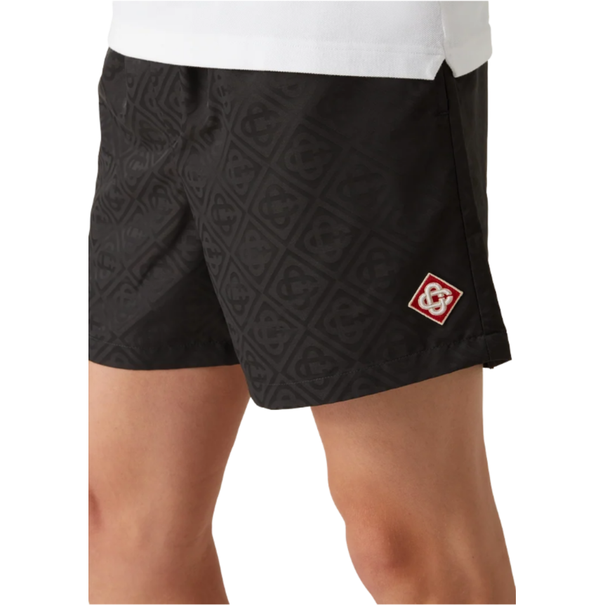 Short de bain CASABLANCA nylon jacquard monogramme noir