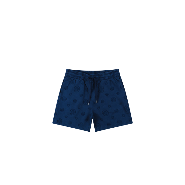 Short CASABLANCA coton bleu marine monogramme ton sur ton