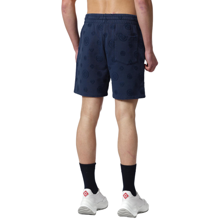 Short CASABLANCA coton bleu marine monogramme ton sur ton