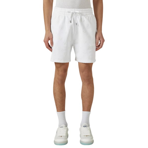 Short CASABLANCA coton blanc monogramme ton sur ton