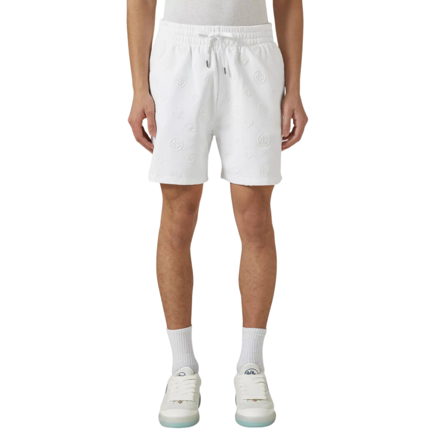 Short CASABLANCA coton blanc monogramme ton sur ton