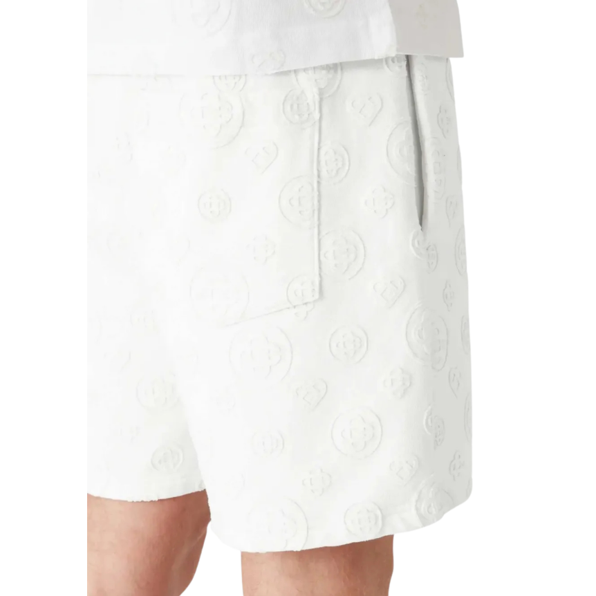 Short CASABLANCA coton blanc monogramme ton sur ton