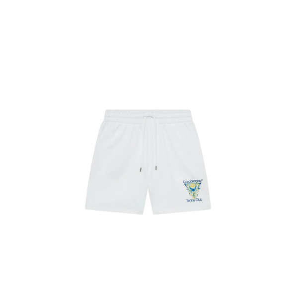 Short de survêtement CASABLANCA coton blanc Tennis Club Icon