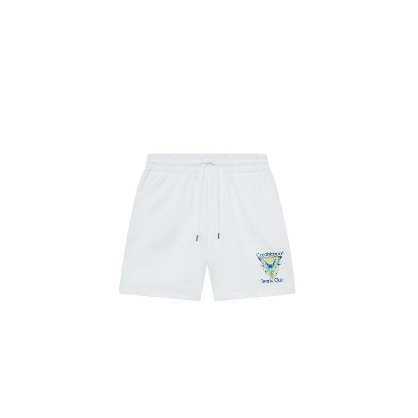 Short de survêtement CASABLANCA coton blanc Tennis Club Icon