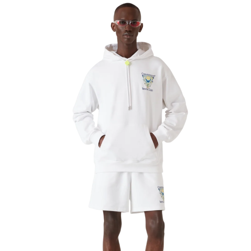 Short de survêtement CASABLANCA coton blanc Tennis Club Icon