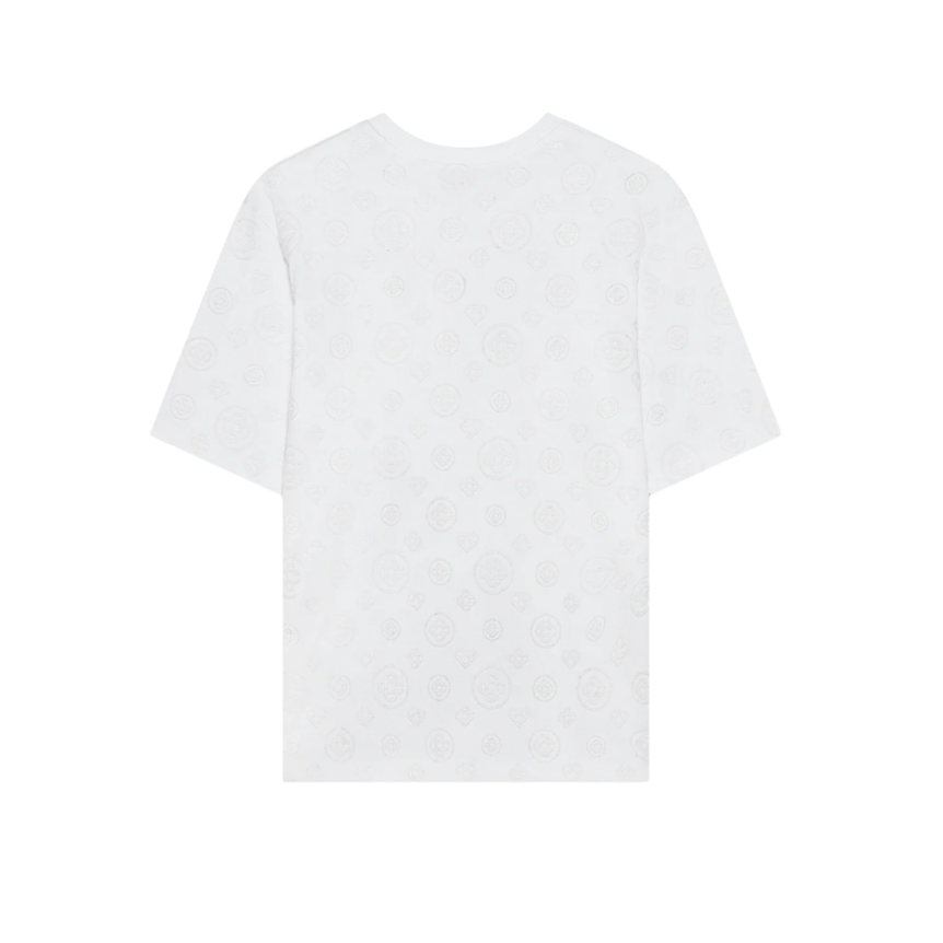 T-shirt oversize CASABLANCA coton bio blanc monogramme ton sur ton