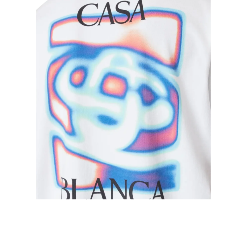 T‑shirt col rond CASABLANCA manche courte coton blanc logo Heat Map