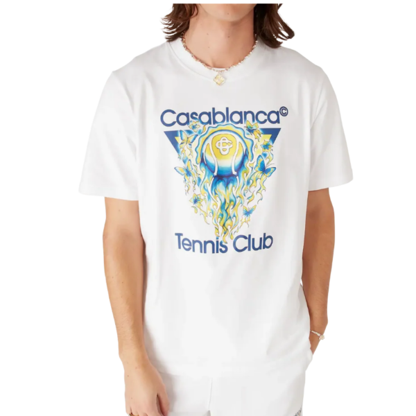 T‑shirt col rond manche courte coton blanc Tennis Club Icon