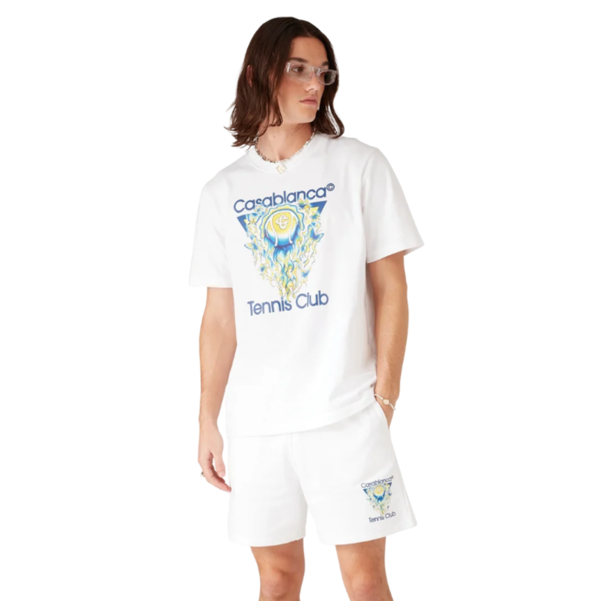 T‑shirt col rond manche courte coton blanc Tennis Club Icon